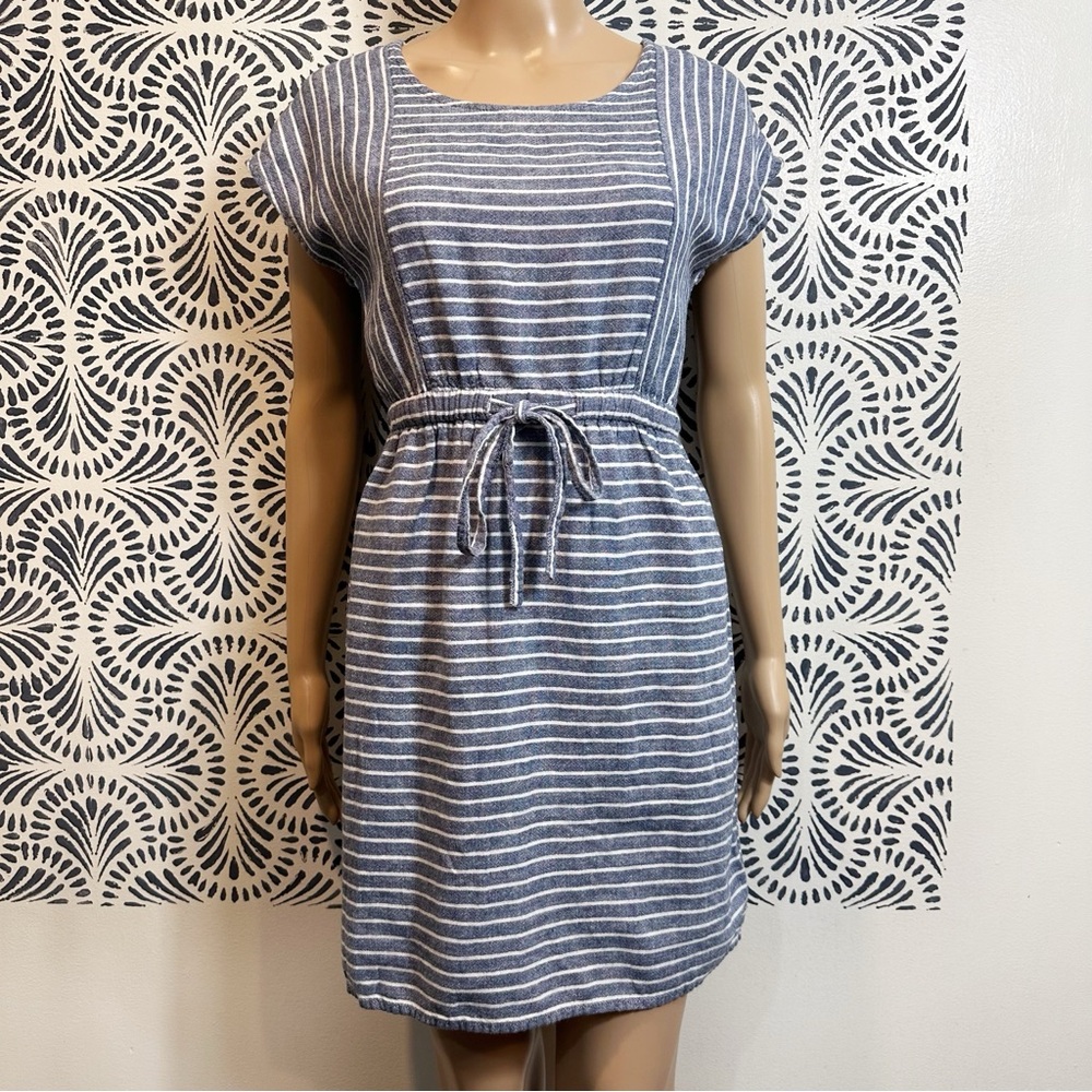Old Navy Linen Blend Summer Nautical Elastic Waist Dress